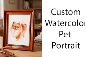 create a custom digital watercolor pet portrait