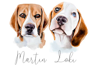 draw cute watercolor pet portrait