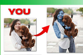 transform your photo into a navi avatar style blue alien