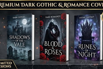 design romance book cover, fantasy book cover, horror book cover, dark fantasy
