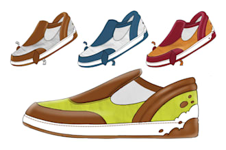 design professional sneaker sketches and footwear concepts
