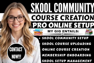 setup manage skool community upload skool online course creation