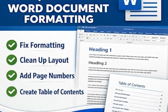 format word document and fix formatting issues professionally