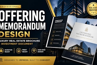 design luxury real estate offering memorandum and investment brochure