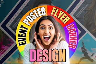 create modern and eye catching event posters for parties concerts and promotion