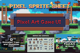create pixel art sprite, tileset, environment asset, ui icon, vfx for indie game
