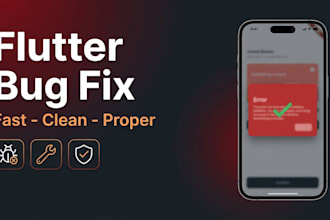 fix bugs in your flutter app, flutterflow app or mobile app