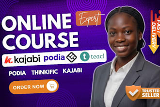 setup thinkific, teachable, learworld, kajabi, podia online course website