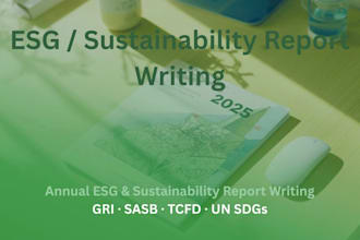 write and structure your annual esg report aligned to gri, sasb, or tcfd