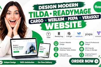 design modern tilda readymage cargo weblium pixpa verasoly responsive website ui