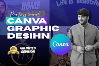 design professional canva graphics , logo