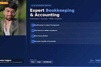 bookkeeping on xero, quickbooks or sage