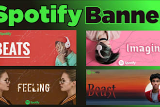 design unique spotify soundcloud banner playlist cover for music artists profile