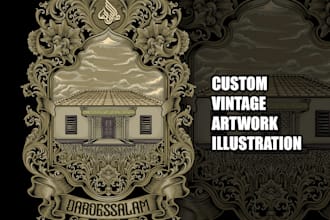 create custom vintage engraving illustration