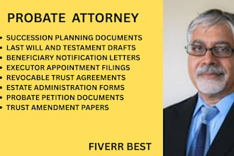 draft revocable trusts, will, executor appointment filings and probate documents