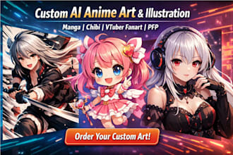 draw ai anime art, manga, chibi character, vtuber fanart, pfp avatar