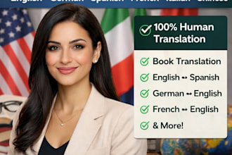 professional translate your book in english german spanish french italia chinese