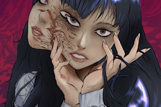 draw manhwa, anime, and webtoon style illustration for you