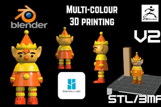 add color 3d model convert stl to multicolor 3mf split for 3d printing