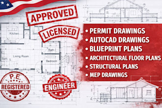 architect floor plan, elevation, roof siteplan, city permit blueprint in autocad