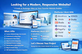 build shopify wix ionos jimdo voog pagefly landing page webnode website design