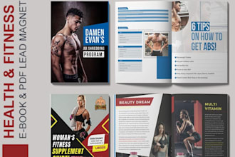 design editable canva ebook, workbook for fitness, yoga, wellness, skincare