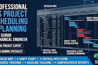 create a professional project schedule and gantt chart using ms project