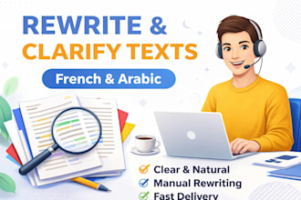 rewrite and clarify your text in french or arabic