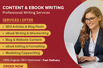ghostwrite an ebook or kindle book professionally