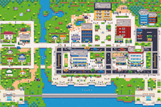 do pixel art background scene tileset landscape tilemap scenery game environment