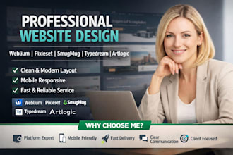 design weblium pixieset smugmug typedream website landing page artlogic