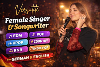 be your german female jazz rnb bossa pop edm singer recording vocal or harmonies