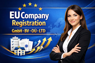 help you register eu company, gmbh, bv, oÜ, ltd business formation