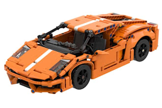 design advanced lego technic supercar with realistic mechanical features