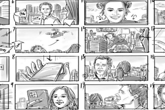 create a storyboard for film and animation, fighting storyboard