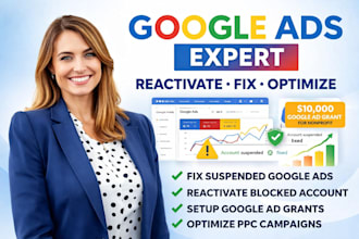 reactivate setup PPC campaign google ads adwords ads grant suspend account 501c3
