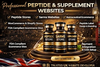 build a professional peptide website sarms website supplement ecommerce website