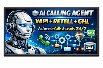 setup vapi ai calling agent, ghl chatbot, retell ai voice agent, n8n ai agent