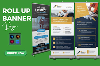 design roll up banner, digital billboard, signage and banner ads
