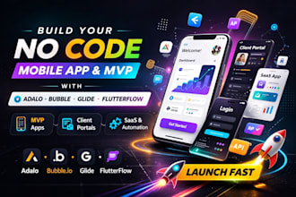 build a no code mobile app mvp using adalo flutterflow or glide