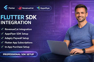 design and integrate revenuecat, appsflyer, adapty paywall, sdk flutter app