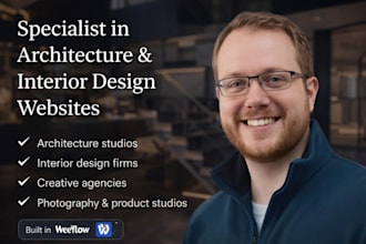 design a webflow website for architecture, interior design and creative studio