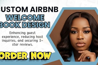 design a professional airbnb welcome book house manual and guest guide
