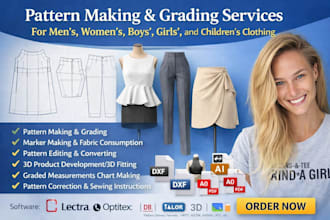 do clothing sewing pattern maker, perfect size grading for any garment tech pack