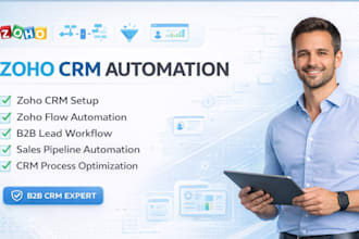 setup german zoho b2b lead workflow automation, zoho CRM, zoho flow