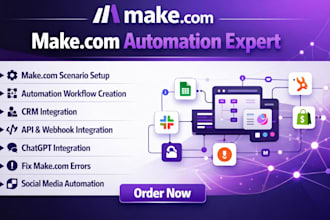 fix make com automation make scenario make com crm integration setup make com