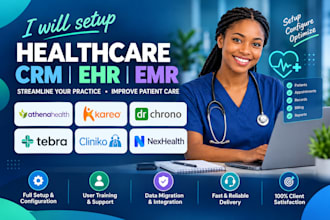 setup healthcare CRM ehr emr athenahealth kareo drchrono tebra cliniko nexhealth