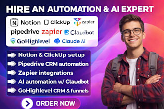 setup notion clickup pipedrive zapier integration clawdbot claude ai gohighlevel