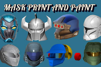 model print and paint 3d mask model 3d helmet stl cosplay mask 3d printing mask