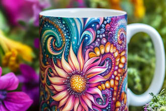 do coffee mug design in unique style